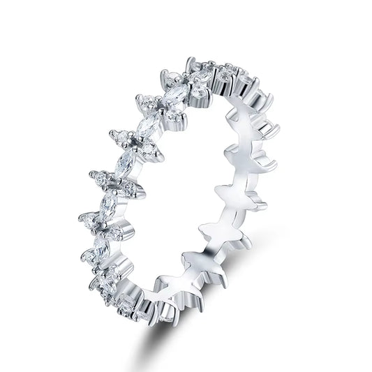 EternaGlow™ 925 Sterling Silver Rhombus CZ Stackable Rings – Sparkle, Stack, Shine
